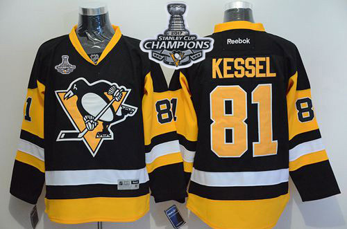 Penguins #81 Phil Kessel Black Alternate Stanley Cup Finals Champions Stitched NHL Jersey - Click Image to Close